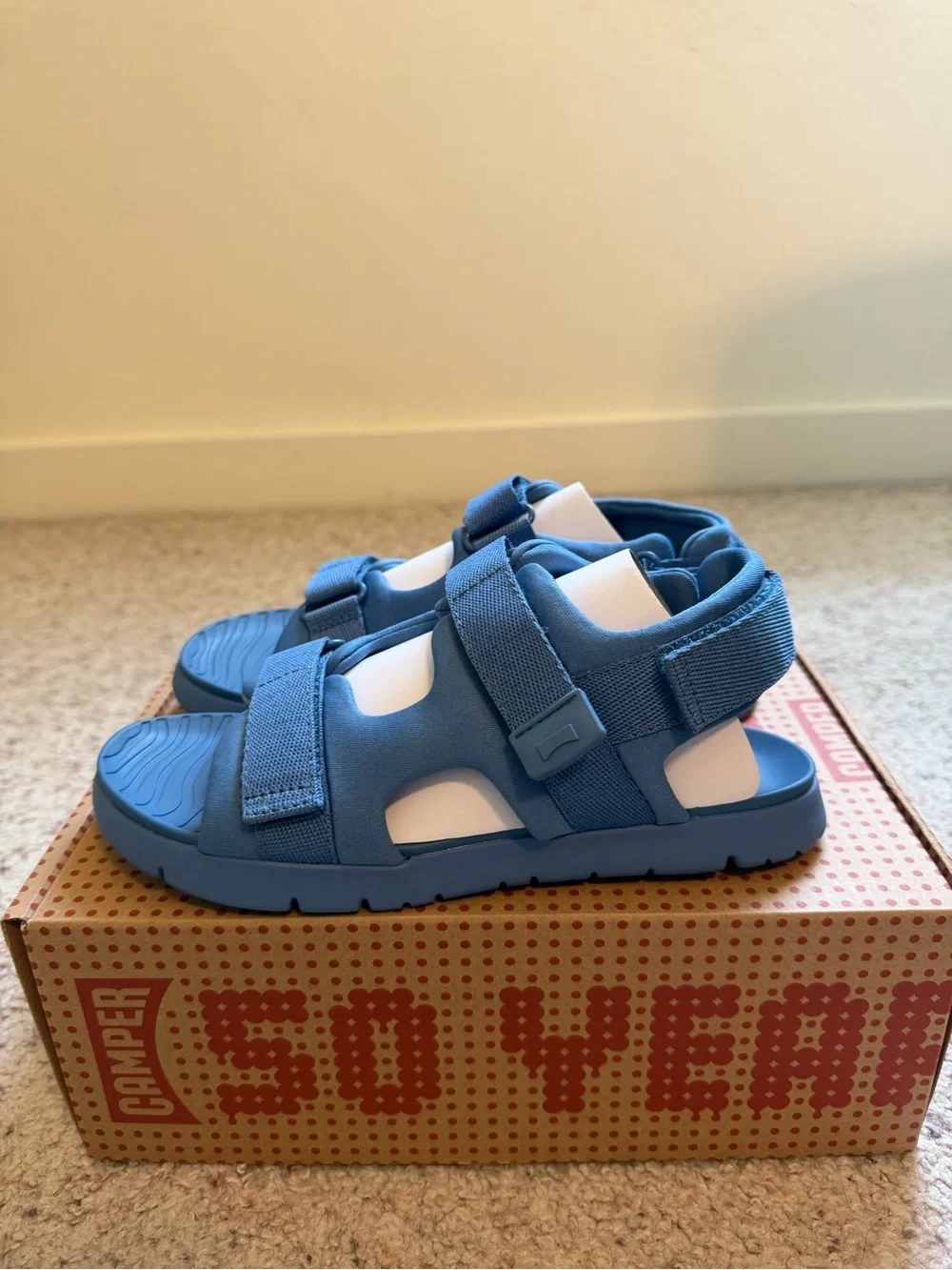 Camper Kids Oruga Blue Sport Sandals EU 35 US 3 Adjustable Straps